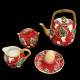 Majolica red Egg Cup "George Sand"