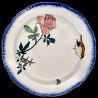 Bracquemond dinner plate with rose, butterfly and sparrow design D 24 cm
