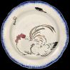 Bracquemond assiette de table motif coq, poule et poisson D 24 cm