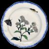 Bracquemond dinner plate with daisy, butterfly and fish design D 24 cm