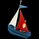 Père noël en bateau tôle