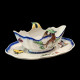 Bracquemond Moineau & Campanule blanc assiette D 24,5 cm