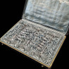 Set of six double salt cellars with their silver spoons, made in Paris around 1900