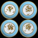 Set of 12 porcelain plates with a blue rim and gold decor, Minton, 1890