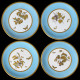 Suite de douze assiettes porcelaine marli turquoise décor à l'or Minton, 1890