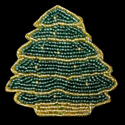 Dessous de verre perlé sapin