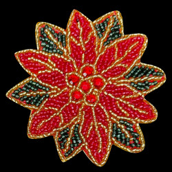 Beaded coaster Poinsettia