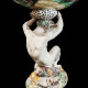 Grande coupe en majolique faune soutenant une coquille France XIXe siècle