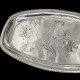 Silver tray by Cardeilhac with ginkgo leaves, France, 1885-1904