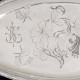 Silver tray by Cardeilhac with ginkgo leaves, France, 1885-1904