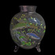 Art Nouveau enameled glass vase decorated with carps, Moser manufactory, late 19th century