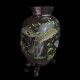 Art Nouveau enameled glass vase decorated with carps, Moser manufactory, late 19th century
