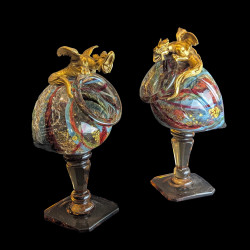 Pair of glass vases with dragons - Escalier de Cristal – Rousseau & Leveillé, c. 1880–1890.