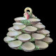 Oyster stand with four graduated tiers, majolica, Minton, circa 1875