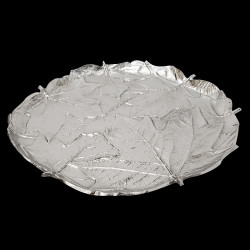 Plat rond argenté Feuille d'érable