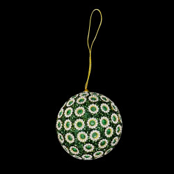 Boule perlée verte Trésor Christmas Time
