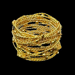 Gold beaded cord napkin ring