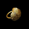 Rond de serviette doré Coquillage