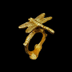 Gold dragonfly napkin ring