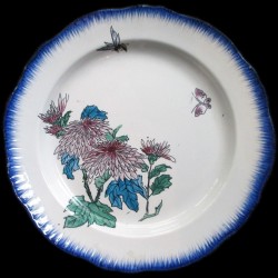 Bracquemond Chrysanthème et petit Papillon assiette