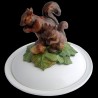 Majolica squirrels covered soup plate