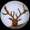 Majolica deer large round dish