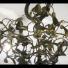 Patinated iron chandelier with mistletoe, 19th century.