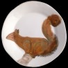 Majolica squirrel dinner plate