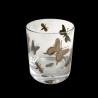 Verre à whisky insectes peint platine