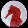 Majolica dinner plate seahorse