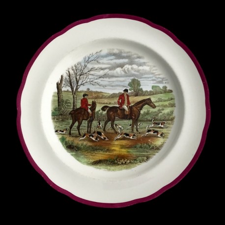 Assiette table en faience, chasse d'après Herring