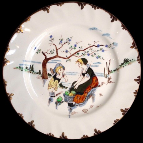 Dessert plate "Le Parisien" 19th century Creil