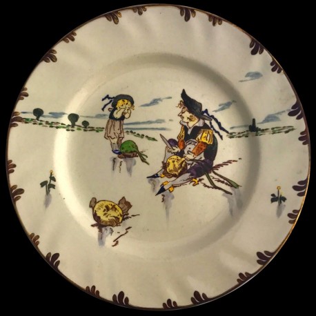 Dinner plate "Le Parisien" 19th century Creil