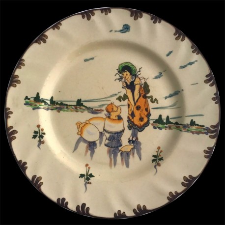 Dinner plate "Le Parisien" 19th century Creil