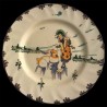 Dinner plate "Le Parisien" 19th century Creil Boiled egg