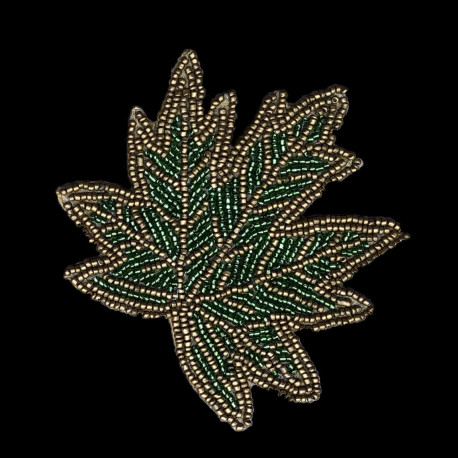 Leaf embroidered coaster