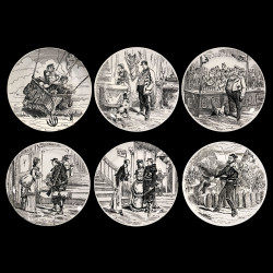 12 Assiettes "Paris Assiégé" Creil & Montereau