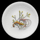 12 dinner plates shellfishes "Grands Crustacés", Gien earthenware, 1961