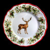 Majolica Deer dessert plate Red nose