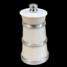 Ivorine salt mill with sterling silver rim H 9,5 cm