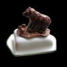 Majolica bear butter dish