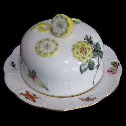 Beurrier Herend, porcelaine fine peinte à la main