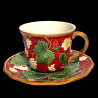 Majolica red breakfast cup "George Sand"