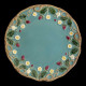 Majolica turquoise desert plate "Georges Sand"