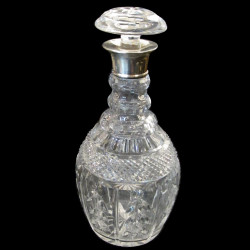 carafe cristal taillé col argent
