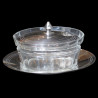 Parmesan dish crystan and silver plated