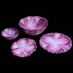 Majolica green cabbage salad bowl