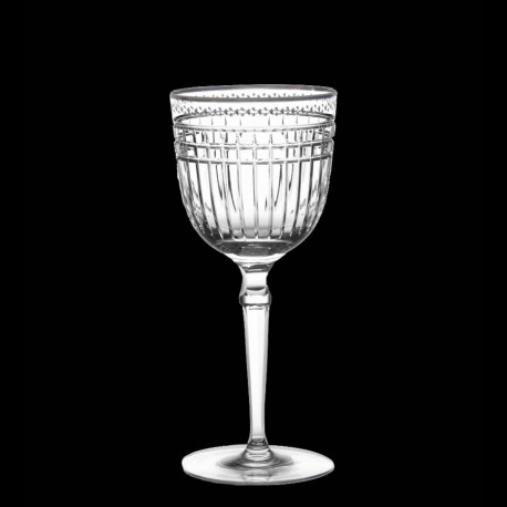 Verre à eau cristal taillé et platine