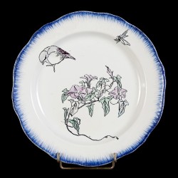 Bracquemond Moineau & Campanule assiette D 25 cm