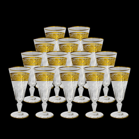 Flûtes à champagne cristal Baccarat Eldorado XIXe H 17 cm les 14